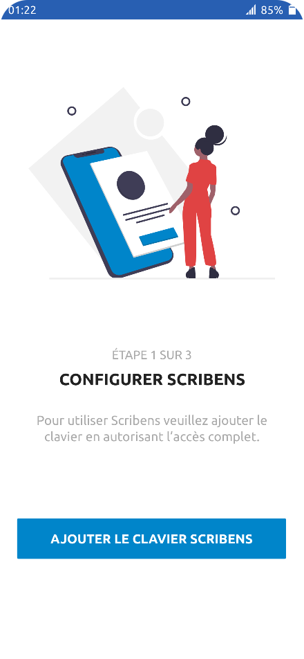 Page de configuration Scribens